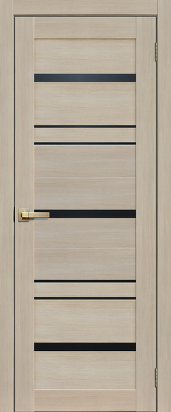 картинка L13 Полотно дверное 600х2000 ясень ЧЕРНОЕ СТЕКЛО от магазина ТНП