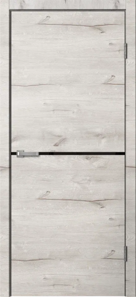 картинка LF02 Полотно дверное 800х2000 ПВХ дуб арктик ЧЕРНЫЙ ПЛАСТИК (черная ПВХ кромка с 4х сторон) от магазина ТНП