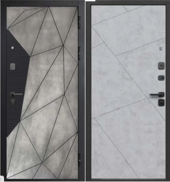 картинка Дверь мет. 9 см мдф/мдф Геометрия Бетон снежный 860 правая от магазина ТНП