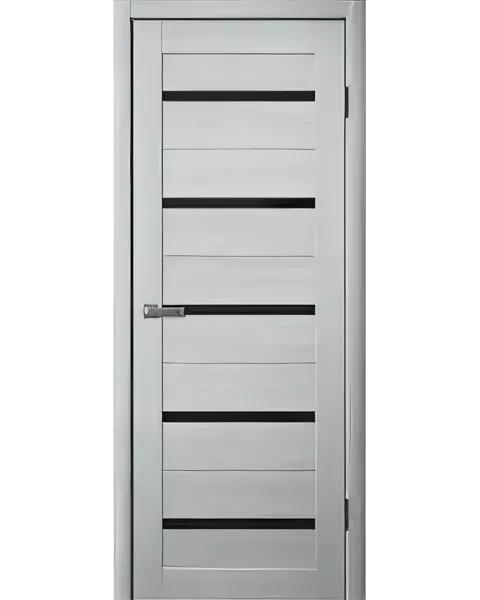 картинка Полотно дверное 206 700х2000 ПВХ ясень пепельный ЧЕРНОЕ СТЕКЛО от магазина ТНП