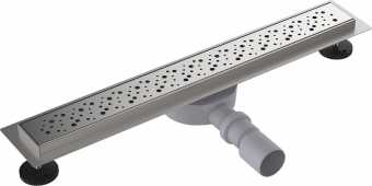 картинка Aquant Трап для душа линейный 600х70мм с глянцевой мет.реш., сухой затв, выход под 40/50мм LTD1260-2 от магазина ТНП