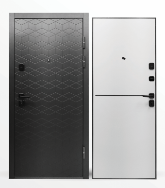 картинка Дверь мет. STRONG 808 МДФ/Белый молдинг 960*2050 R от магазина ТНП