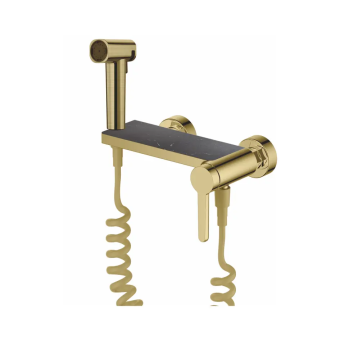 картинка СМЕСИТЕЛЬ С ГИГИЕНИЧЕСКИМ ДУШЕМ DA1504547 мотовое золото от магазина ТНП