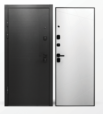 картинка Дверь мет. STRONG 804 МДФ/LINE Белая 860*2050 R от магазина ТНП