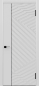 картинка Дверное полотно глухое Орион ПЭТ Платина (профиль черный), 900мм от магазина ТНП