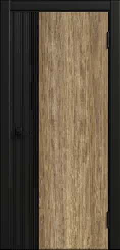 картинка Дверное полотно глухое Спутник ПВХ Стронг черный/ПВХ шампань, 700мм от магазина ТНП