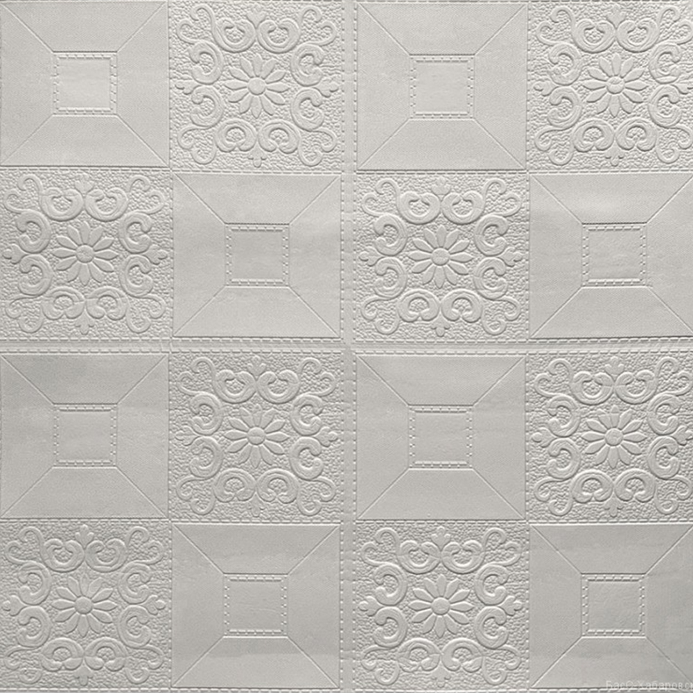 картинка Панель вспененный ПЭТ "Белая плитка с узорами" 700х700 мм (30шт/уп) от магазина ТНП