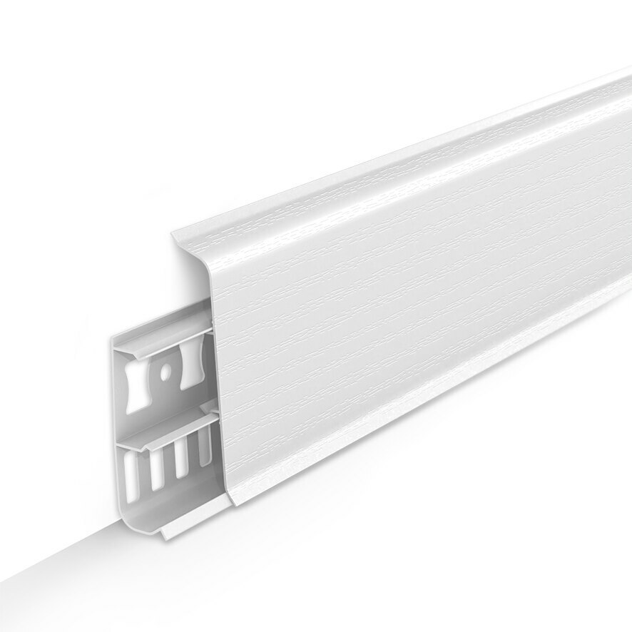 картинка Плинтус напольный 70мм 2,2м "Деконика", 001 Белый (20шт) от магазина ТНП