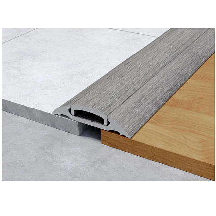 картинка Порог с монтажным каналом 36мм 1,6м "Идеал", 210 Дуб пепельный от магазина ТНП