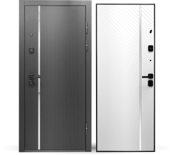 картинка Дверь мет. STRONG 1017 МДФ/Молдинг Диагональ Белый 960*2050 L от магазина ТНП