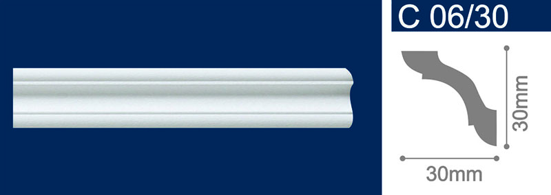 картинка Плинтус потолочный С 06/30 ( 2 метра)140  шт от магазина ТНП