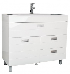 картинка Тумба под умывальник "Elen 100" Cube с 3 верхними ящиками В3 Домино DC5001Т от магазина ТНП