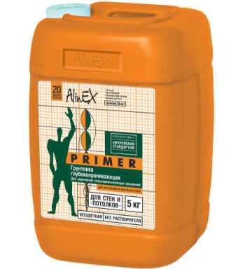картинка Грунтовка Alinex PRIMER, 5 кг (для стен и потолков, полимерная) от магазина ТНП