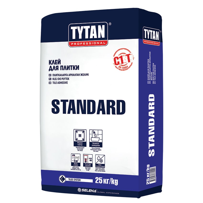 картинка TYTAN STANDARD + FIBER клей плиточный (25кг) от магазина ТНП