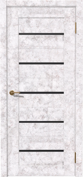 картинка Дверное полотно остекленное Астра Бетон  (ст.черное),600мм от магазина ТНП