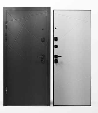 картинка Дверь мет. STRONG 807 МДФ/Геометрия Белый 860*2050 R от магазина ТНП