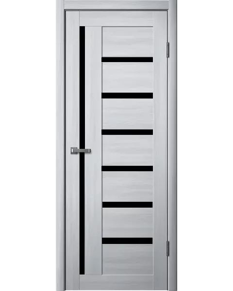 картинка Полотно дверное 217 700х2000 ПВХ ясень пепельный ЧЕРНОЕ СТЕКЛО от магазина ТНП