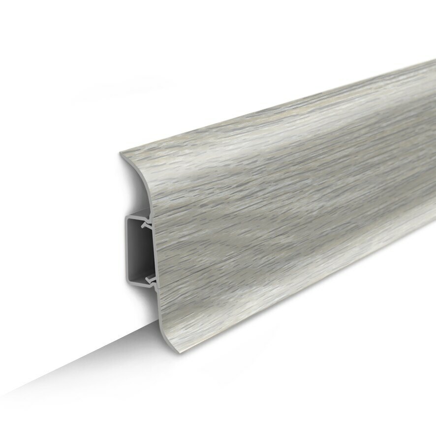 картинка Плинтус напольный с центральной планкой 55мм 2,2м "Идеал Классик", 253 Ясень серый  (40шт) от магазина ТНП