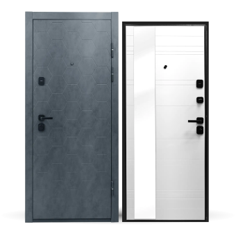 картинка Дверь мет. STRONG 1005 Белый Зеркало 860*2050*90 R от магазина ТНП