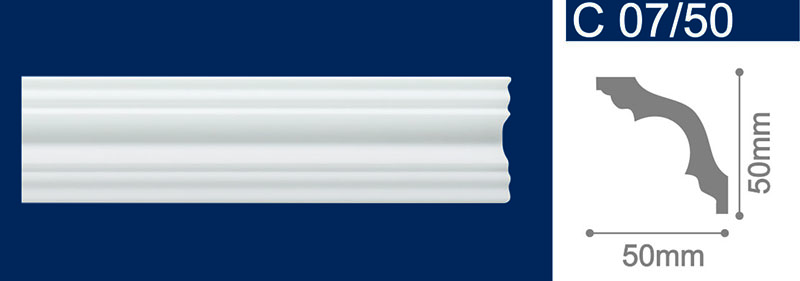 картинка Плинтус потолочный С 07/50 ( 2 метра )62 шт от магазина ТНП