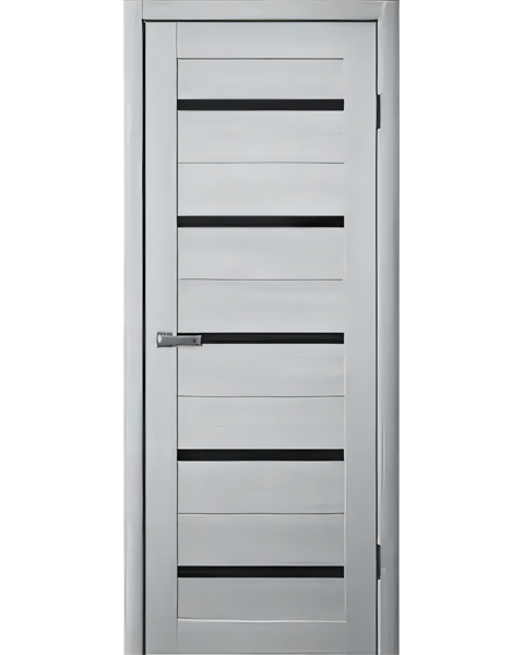 картинка 206 Полотно дверное 800х2000 ПВХ ясень пепельный ЧЕРНОЕ СТЕКЛО от магазина ТНП