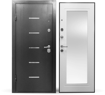 картинка Дверь мет. STRONG 709 Белый Зеркало 960*2050 L от магазина ТНП