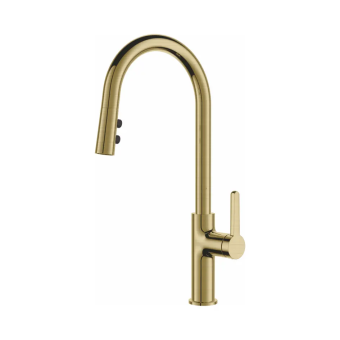 картинка СМЕСИТЕЛЬ ДЛЯ КУХНИ С ВЫДВИЖНЫМ ИЗЛИВОМ  DA1502507 матовое злото от магазина ТНП